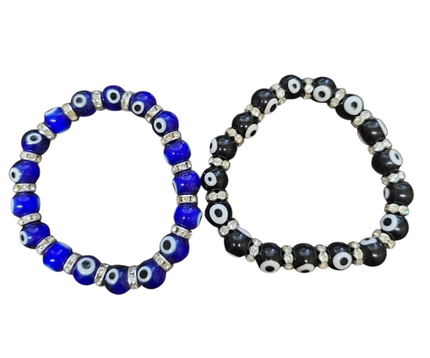 Crystal Evil Eye Bracelet with Rhinestone Spacers