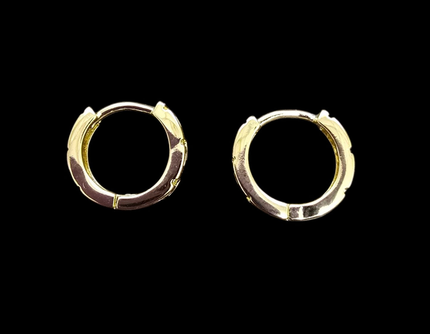 Gold Plated Greek Key Earrings - 1/2 inch diameter