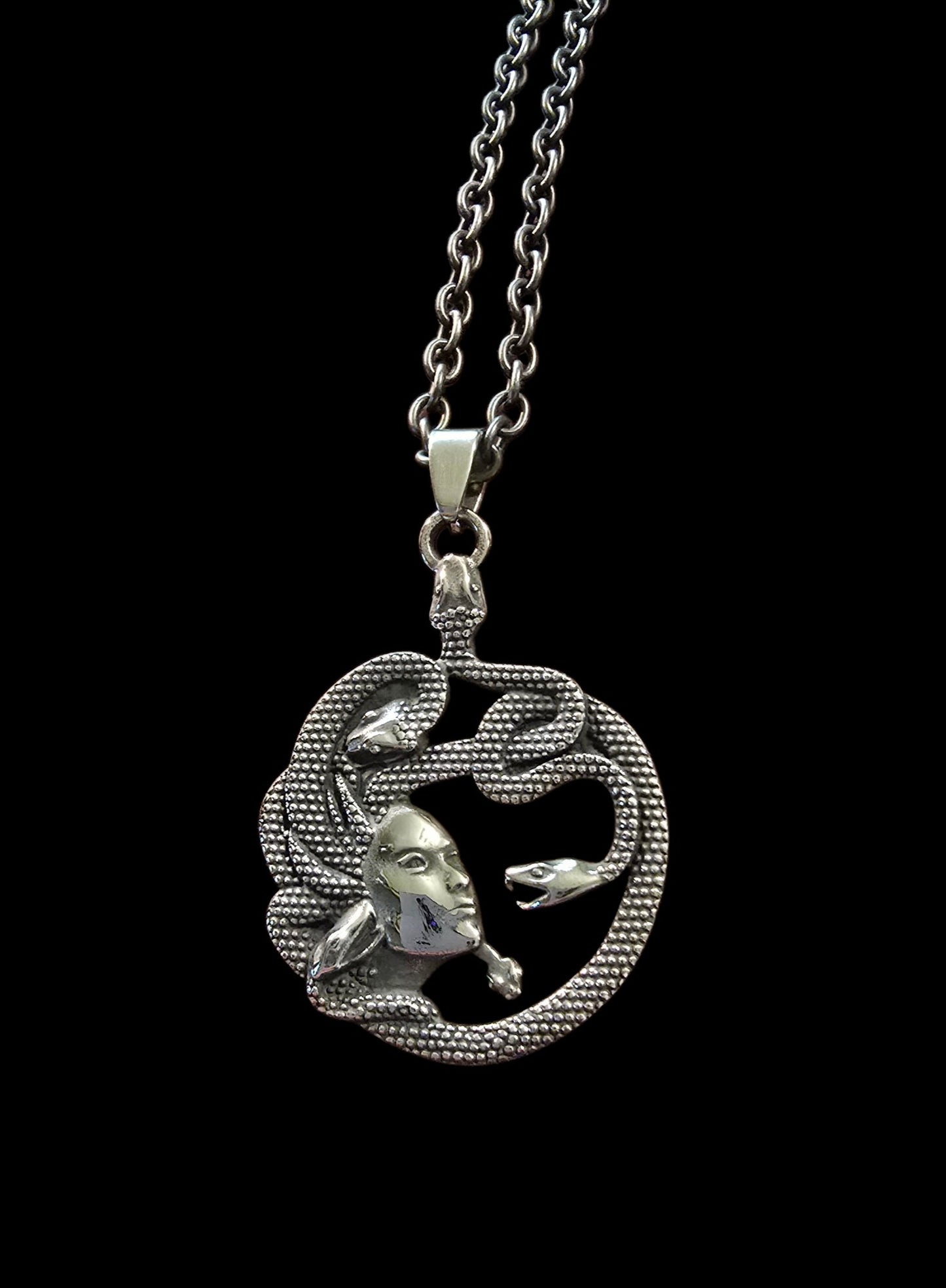 Medusa & Serpent Stainless Steel Necklace