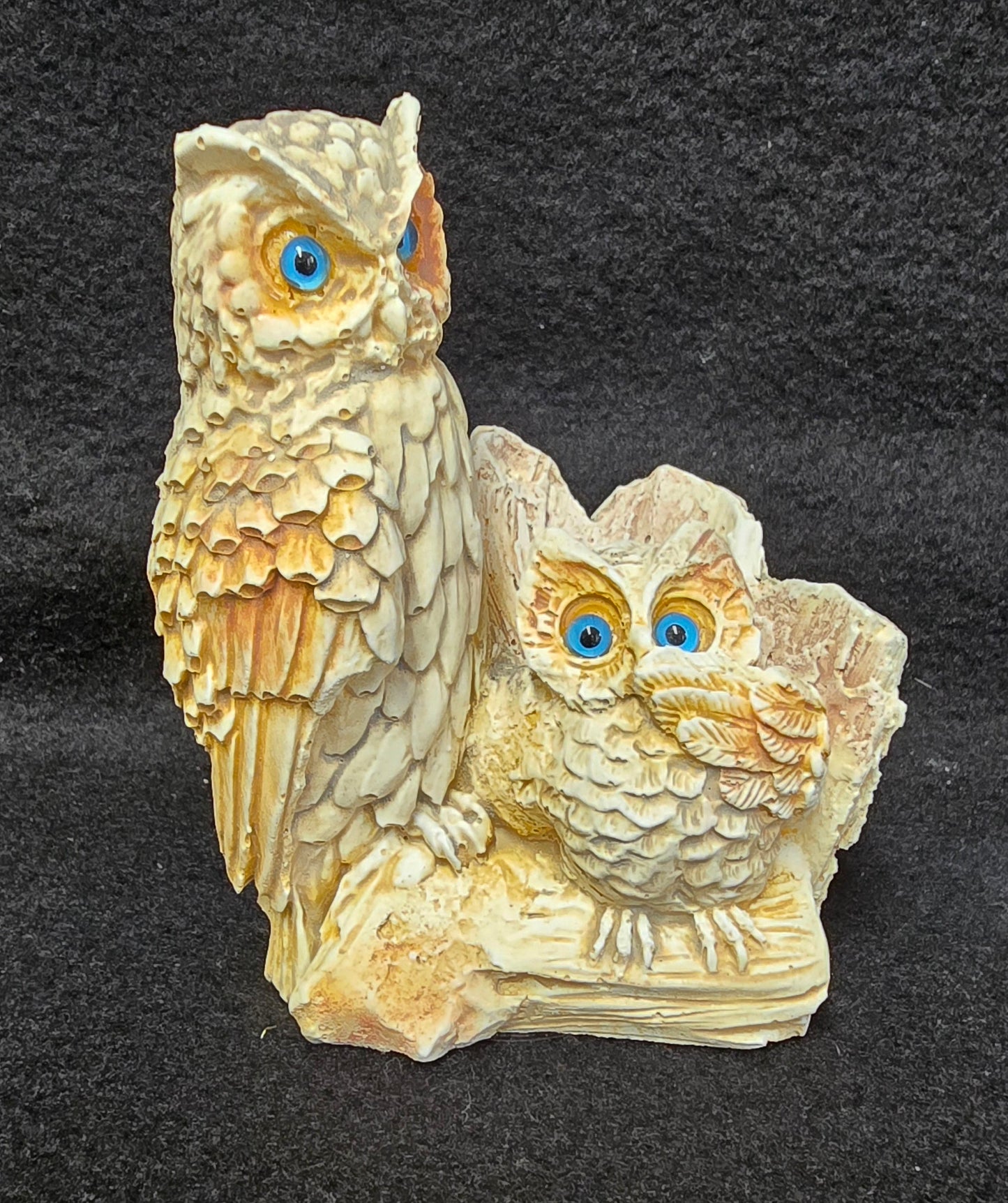 Mother and Child Owls - Whimsical Handmade Decor