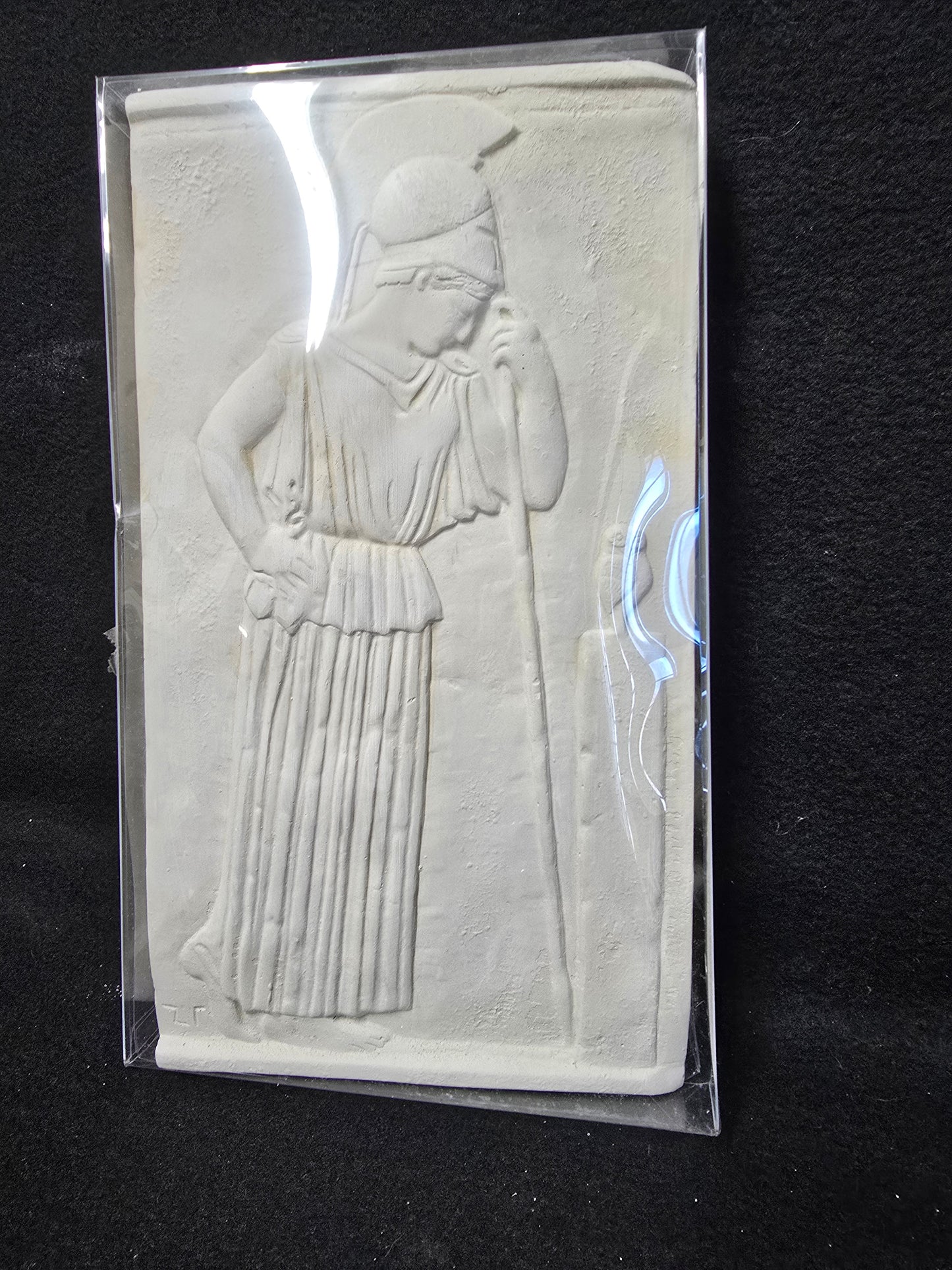 Athena in Mourning Alabaster Plaque