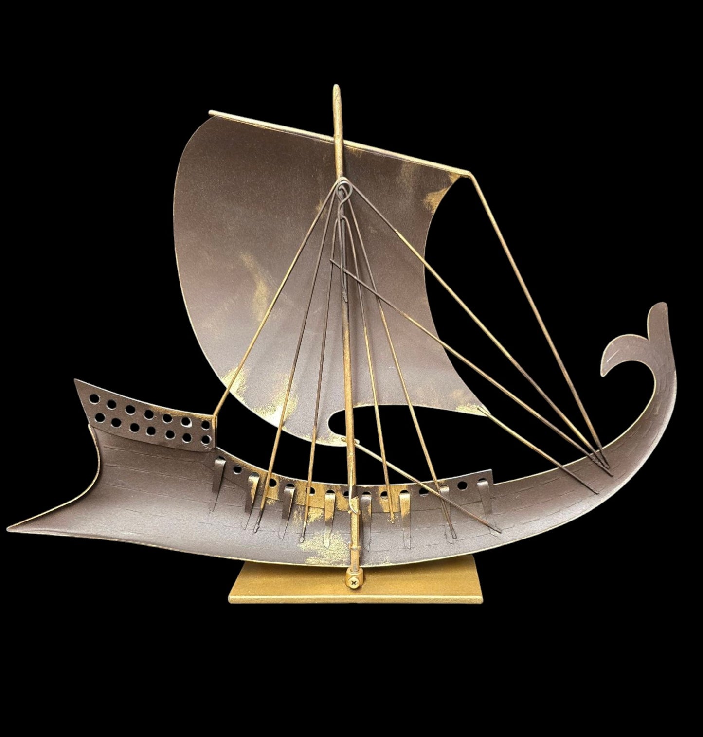 Handcrafted 3D Wrought Iron Ship – Imported from Crete