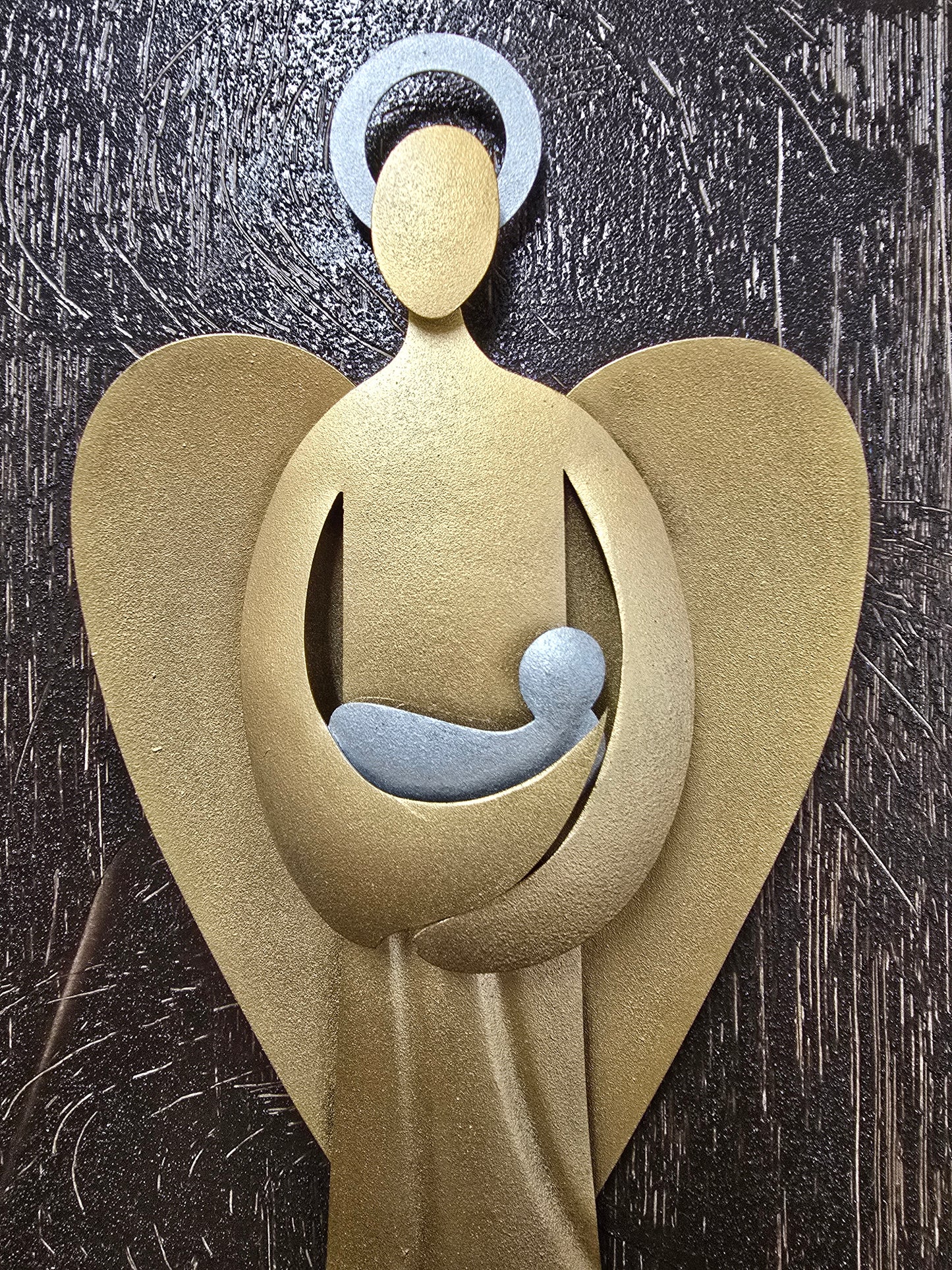 Handmade Madonna and Child – Imported from Crete, Framed