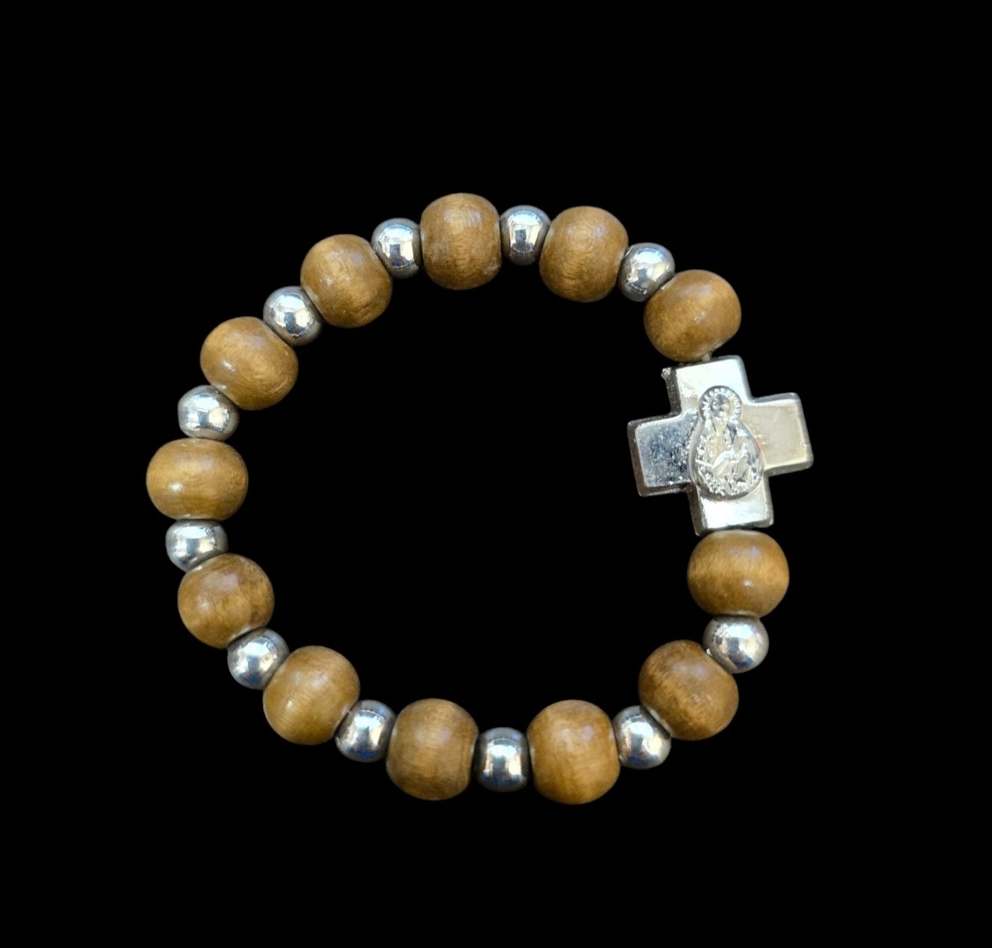 Child's Wooden Cross Bracelet – Adjustable