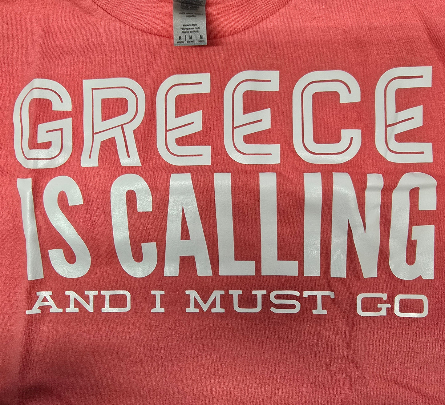 Greece Is Calling Coral Tee