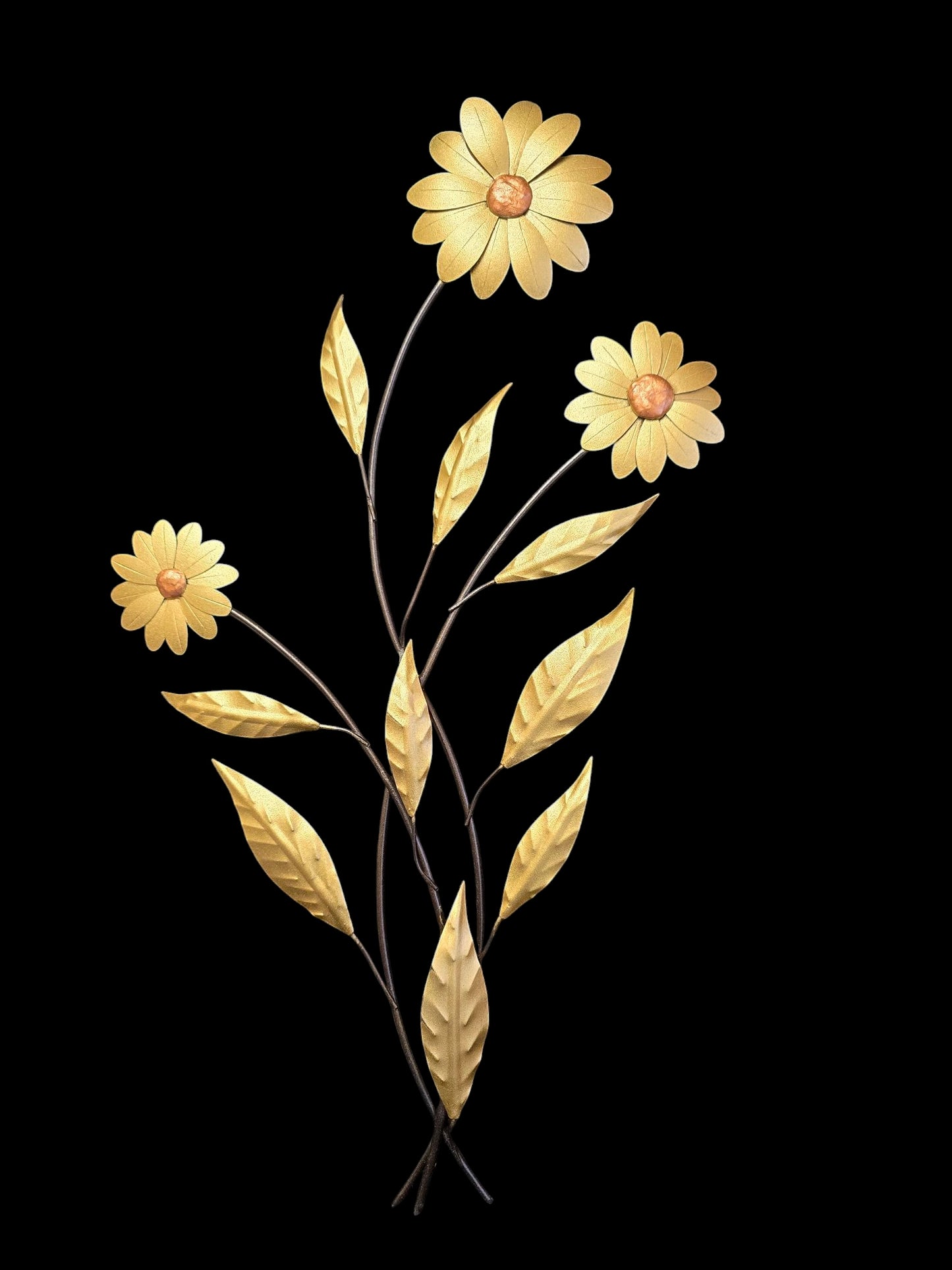 Handcrafted Wrought Iron 3D Flower Bouquet Wall Art