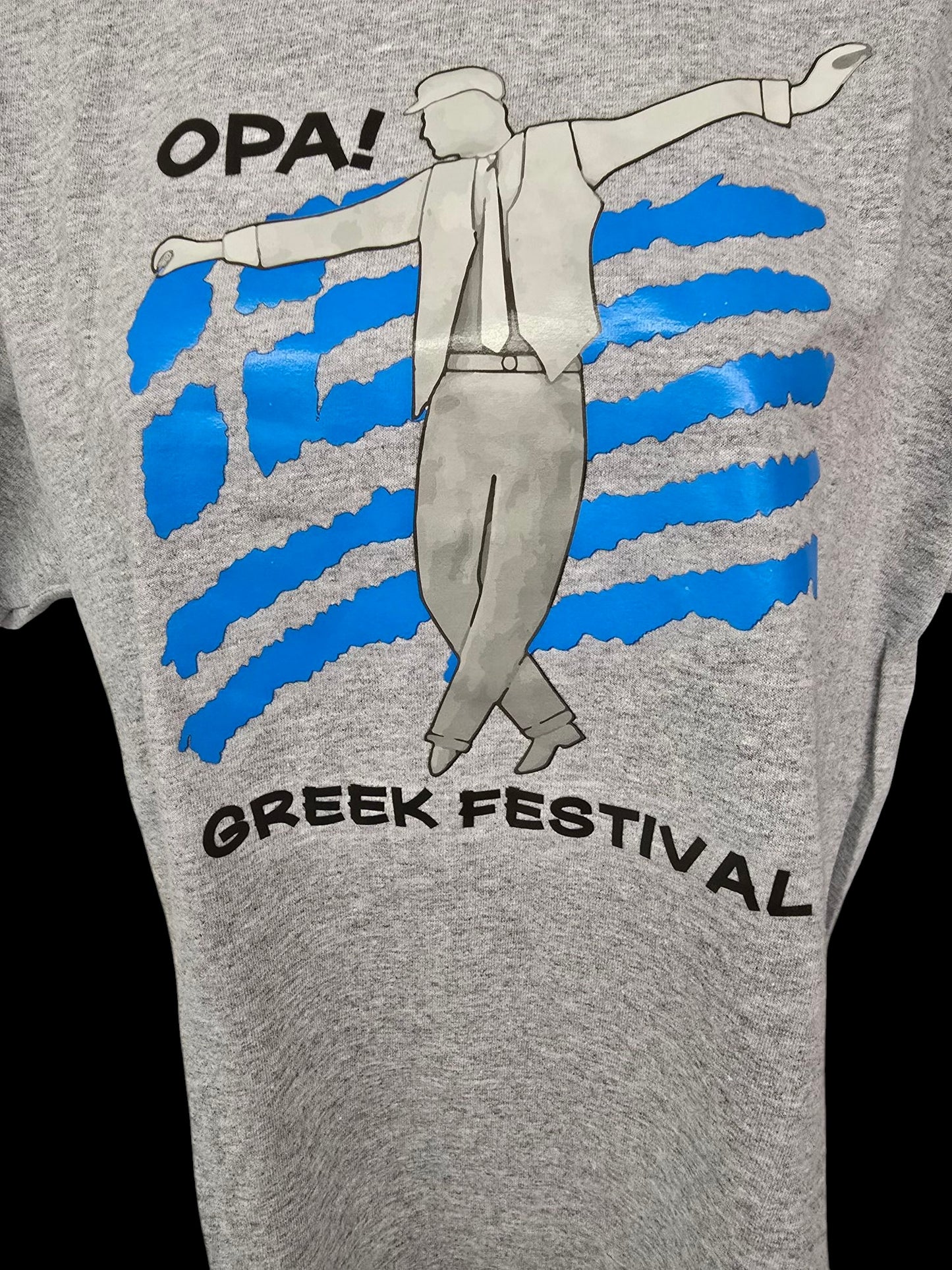 ‘Opa – Greek Festival’ Graphic Tee (Grey)