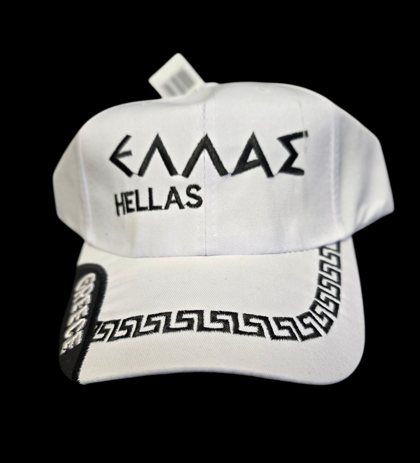 Greek Script Embroidered Baseball Hat with Greek Key Design - Adjustable & Available in Assorted Colors