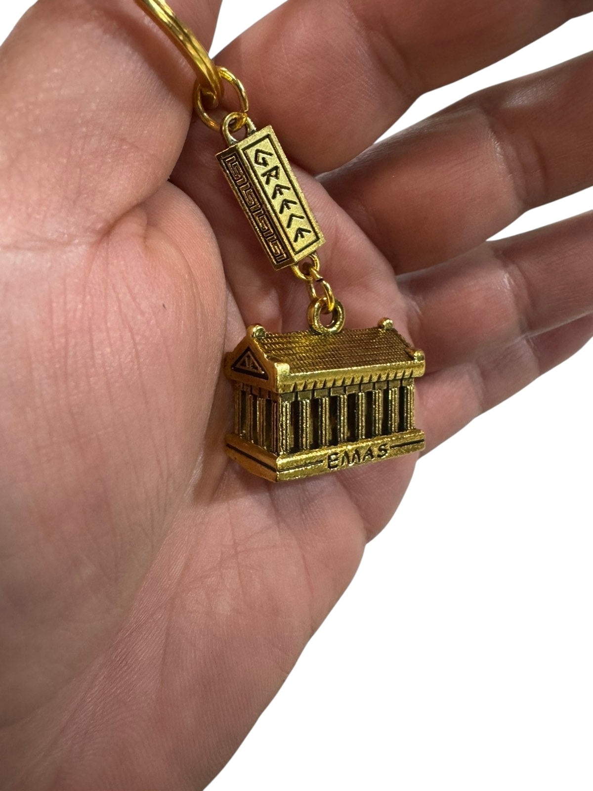 Bronze Parthenon 3D Keychain – Imported from Athens