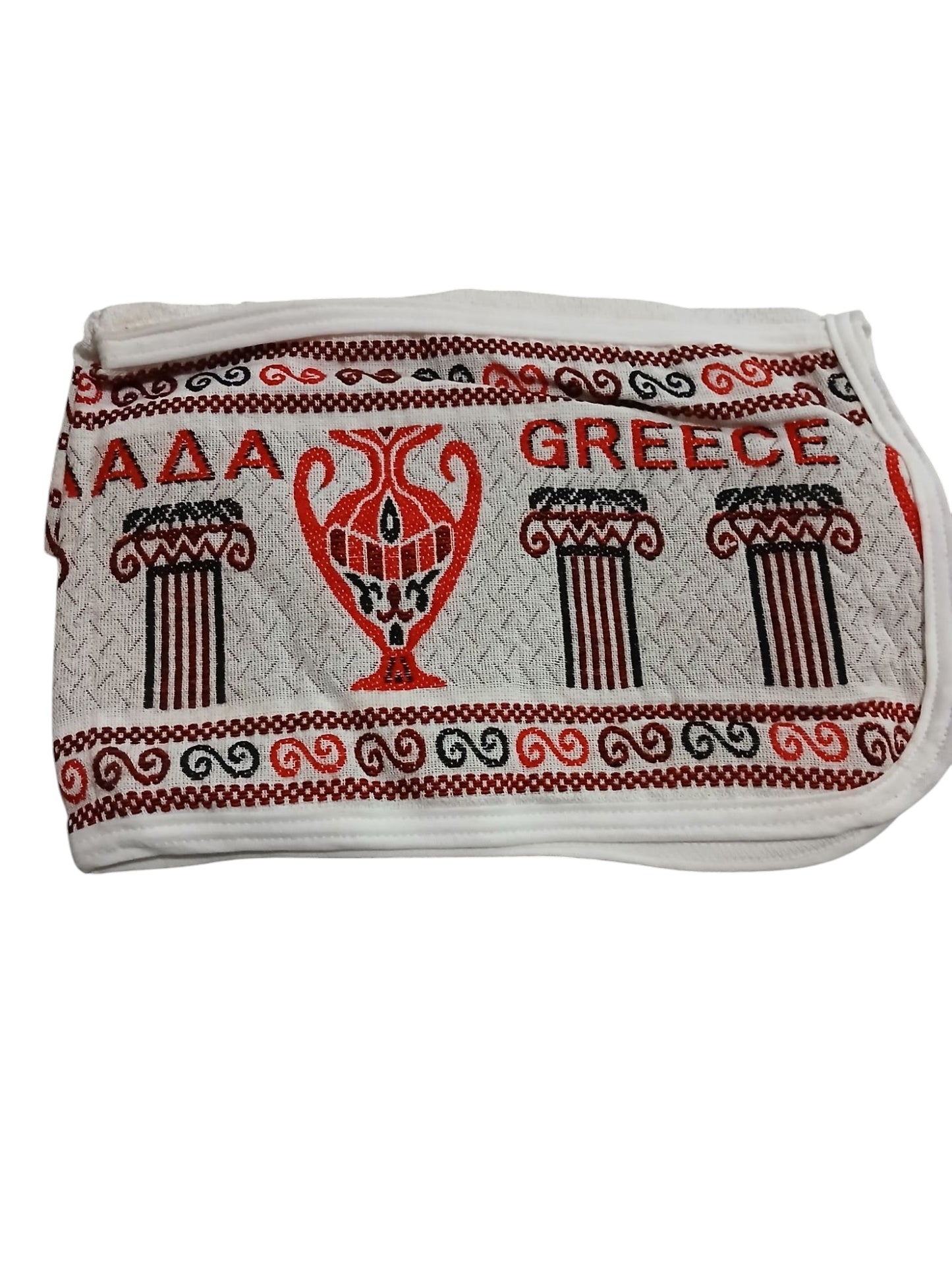 Red & White Woven Greek Apron