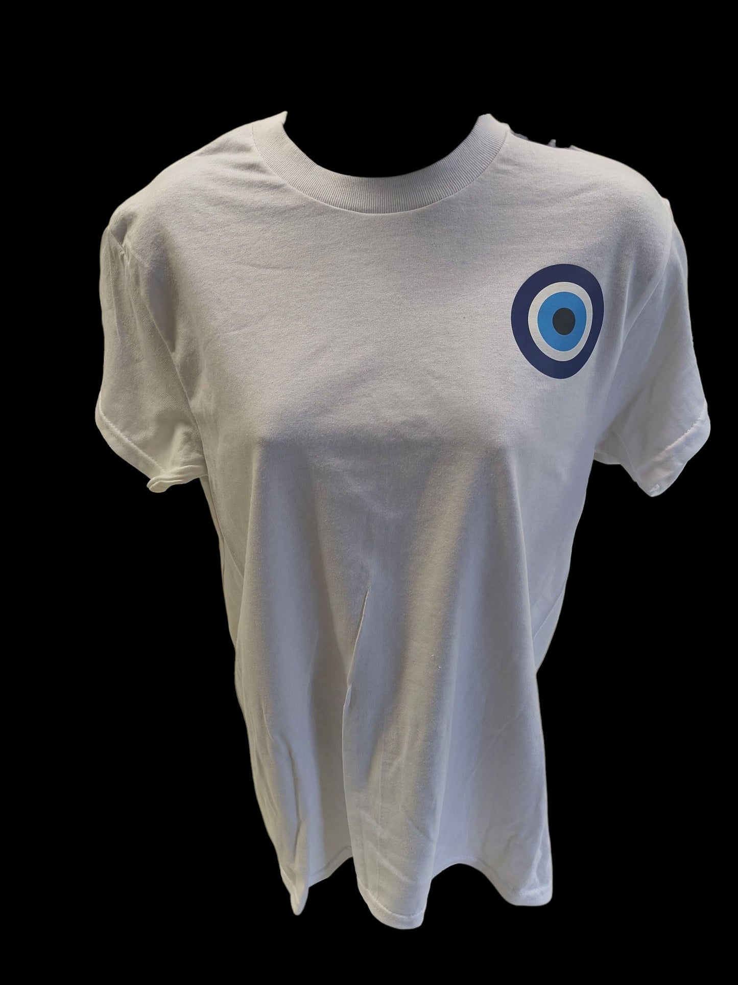 Playful Evil Eye Tee – Off-White Unisex Cotton Shirt