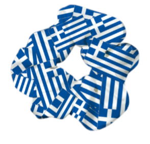 Satin Hair Scrunchies – Greek Flag & OPA! Prints