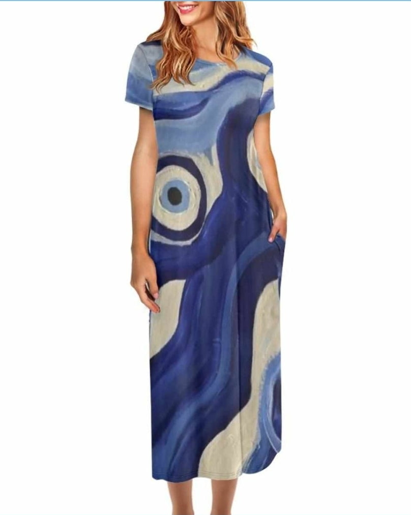 Maxi Evil Eye Dress – Elegant, Breathable & Comfortable