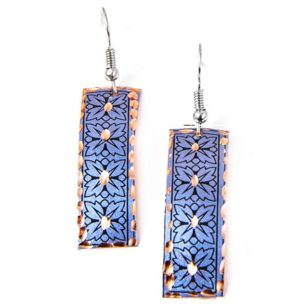 Hand-Textured Copper Earrings – Painted in Assorted Colors