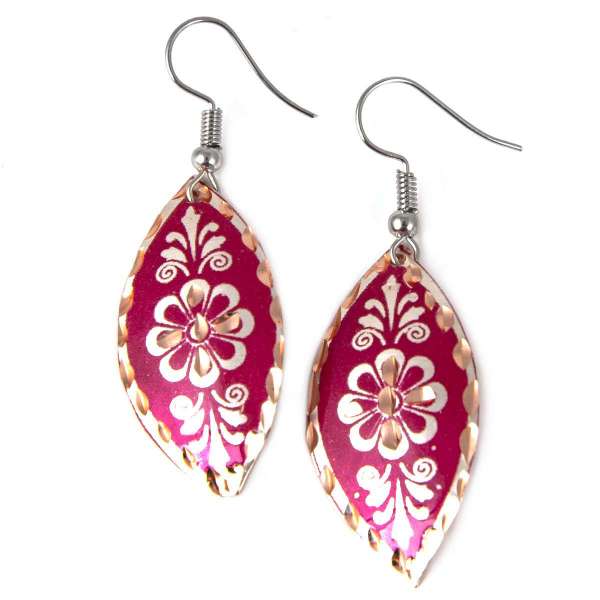 Hand-Textured Copper Earrings – Painted in Assorted Colors