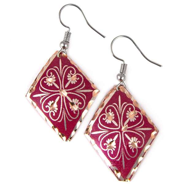 Hand-Textured Copper Earrings – Painted in Assorted Colors
