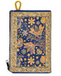 Exquisite Woven Tapestry Purse with Deep Auburn and Blue Floral Design