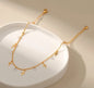 Gold-Filled Cross & Zircon Anklet – 18K Elegant Adjustable Chain