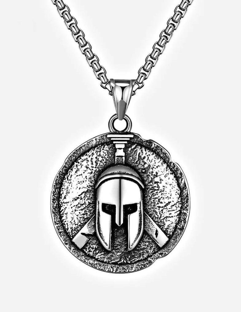 Spartan Helmet Pendant – Titanium Steel with 24" Chain