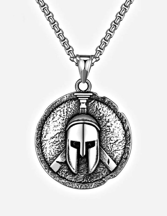 Spartan Helmet Pendant – Titanium Steel with 24" Chain