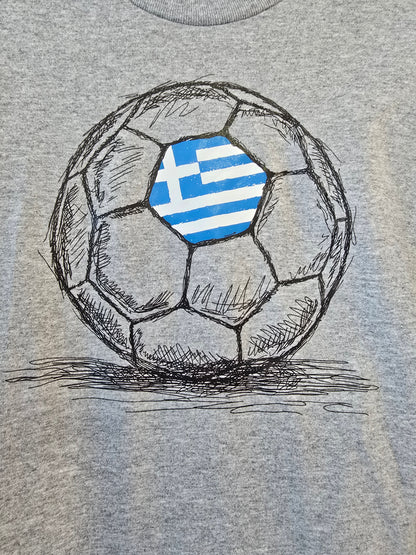 Sport Grey Long Sleeve Greece Soccer Tee