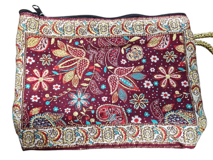 Woven Tapestry Makeup Bag