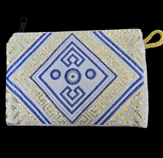Small Woven Tapestry Purse – Greek Key Design