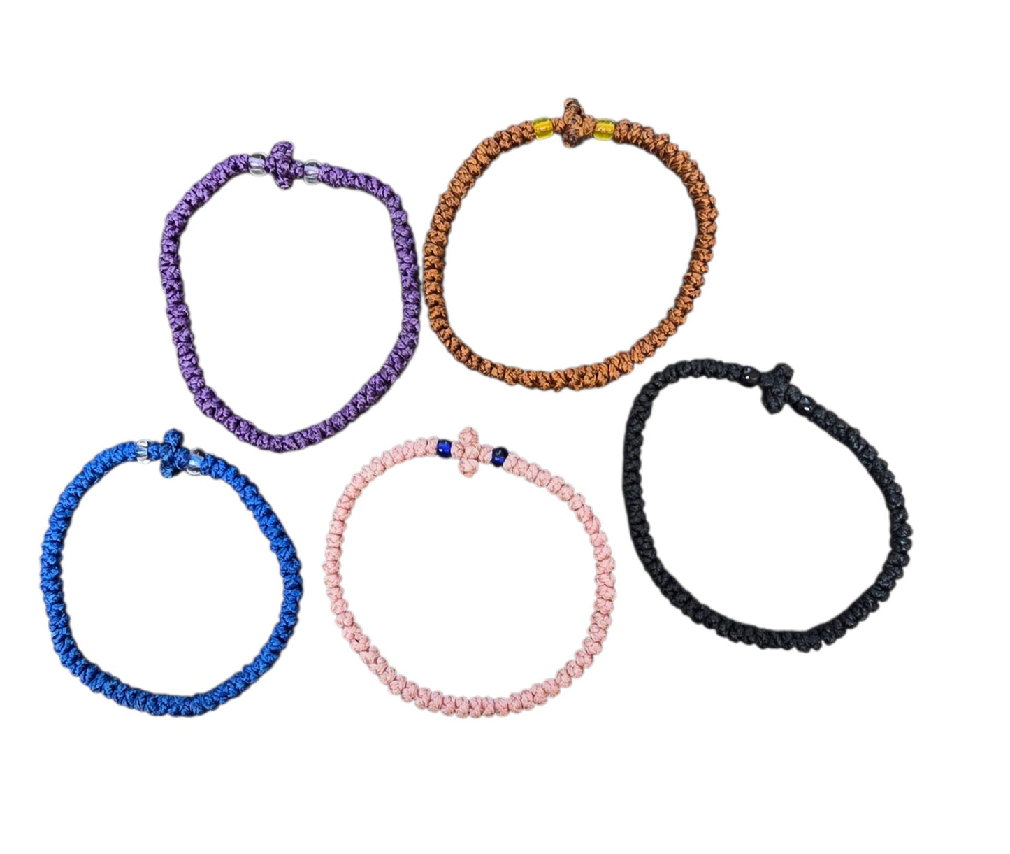 Greek Orthodox Prayer Rope Bracelet – Adjustable Knot Cross Komboskini | Multiple Colors
