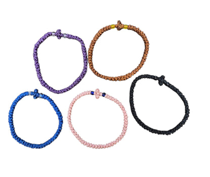 Greek Orthodox Prayer Rope Bracelet – Adjustable Knot Cross Komboskini | Multiple Colors