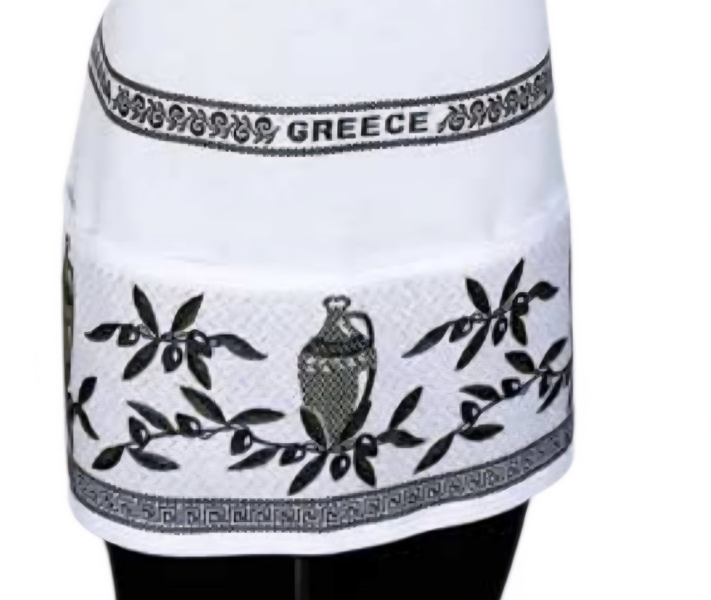 Woven Olive Branch Apron – Olive & White