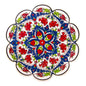 Daisy-Shaped Ceramic Trivet – Decorative Blue & Red Floral Heat Protector (7")
