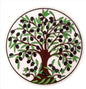 Handcrafted Olive Tree Ceramic Trivet – Glazed Finish with Skid-Proof Backing (6.3")