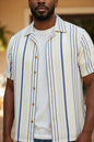 Men’s Short Sleeve Vertical Stripe Shirt – Imported from Greece