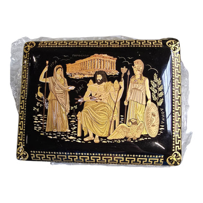 Handmade Greek Ceramic Jewelry Box – Zeus, Hera & Athena