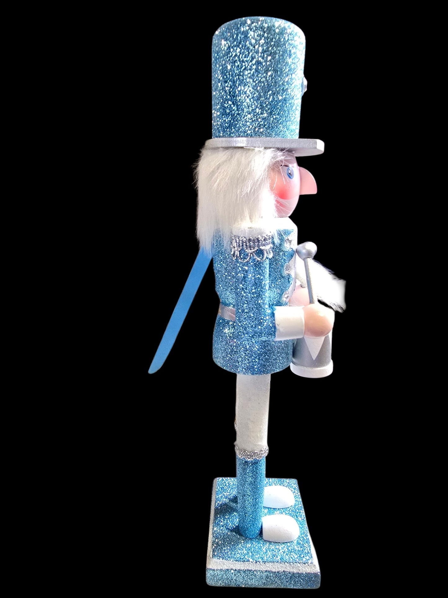Blue & Silver Glitter Christmas Nutcracker – 12"