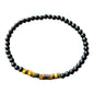 Handcrafted Beaded Bracelet – Matte Black & Natural Stone Accents