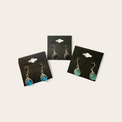 Handcrafted Wire-Wrapped Earrings with Artistic Minimalist Design