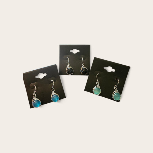 Handcrafted Wire-Wrapped Earrings with Artistic Minimalist Design