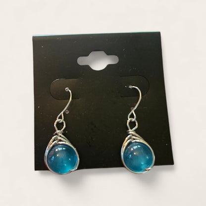 Handcrafted Wire-Wrapped Earrings with Artistic Minimalist Design