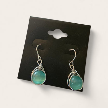 Handcrafted Wire-Wrapped Earrings with Artistic Minimalist Design