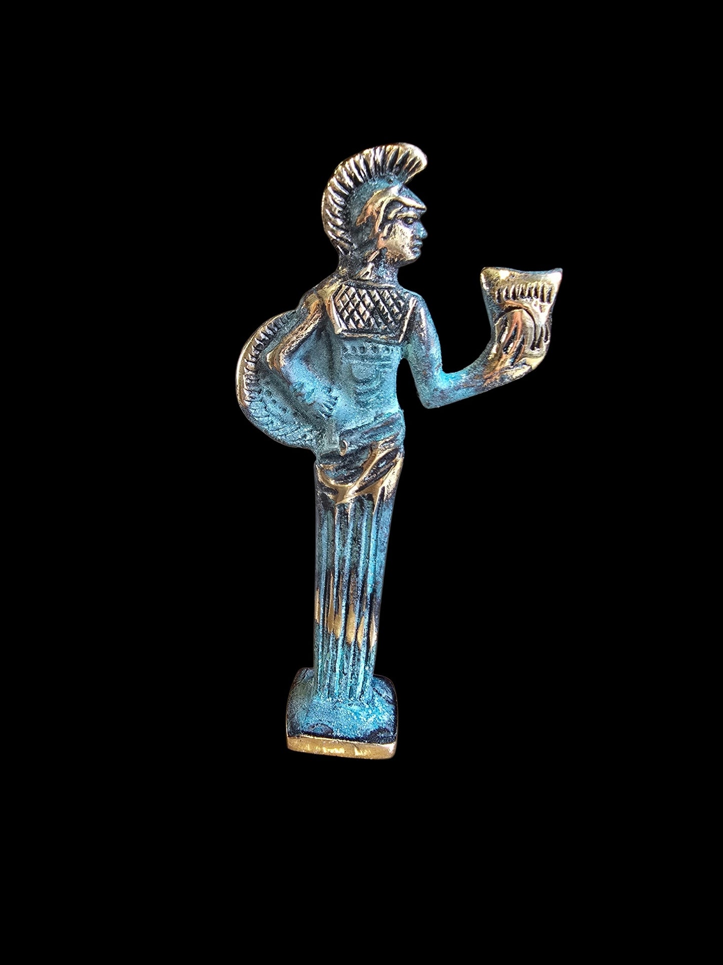 Handmade Bronze Athena Statue with Blue-Green Patina – Imported from Greece