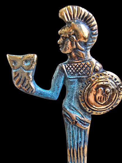 Handmade Bronze Athena Statue with Blue-Green Patina – Imported from Greece