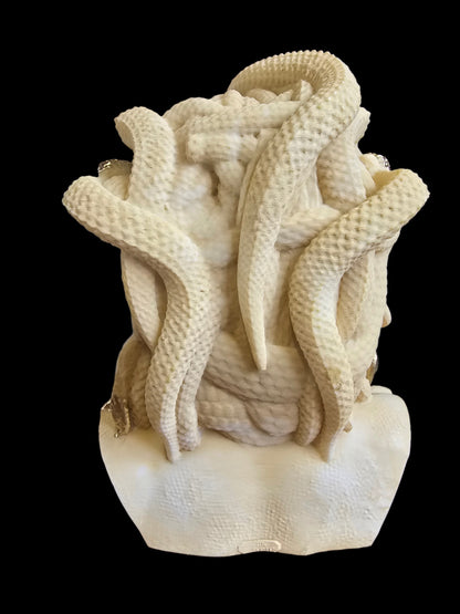 Medusa Bust Statue with Gold Accents