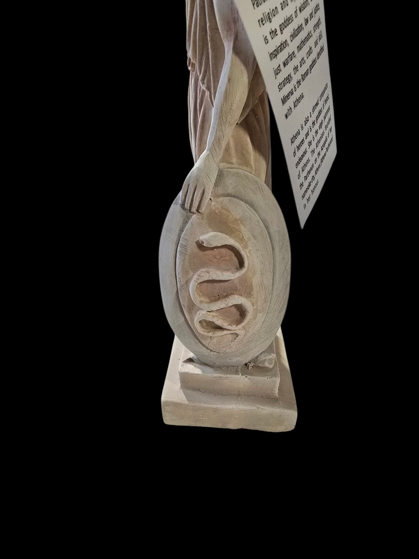 Athena Alabaster Statue with Spear and Shield – 10.5" Made in Greece