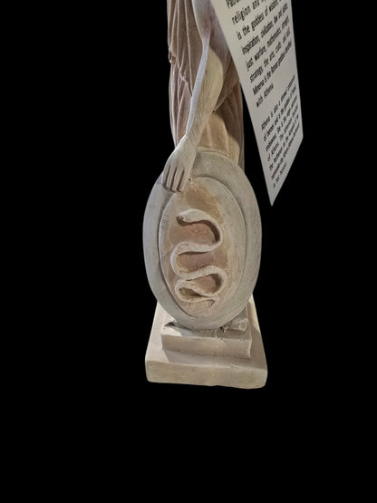 Athena Alabaster Statue with Spear and Shield – 10.5" Made in Greece