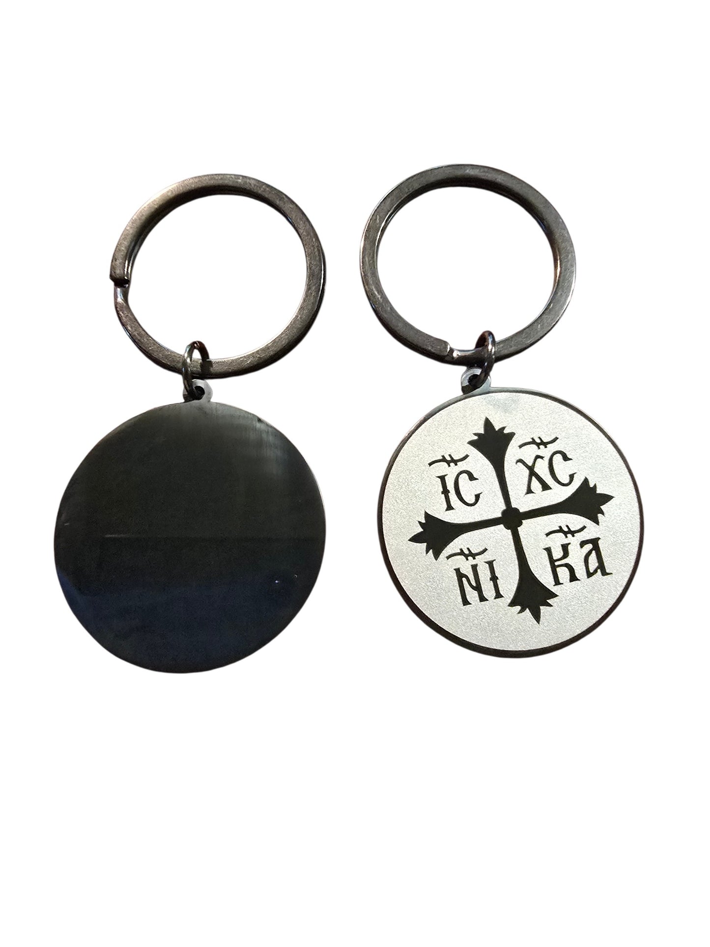 IC XC NIKA Christogram Medallion Metal Keychain – 35 mm (Silver, Gold, Black)