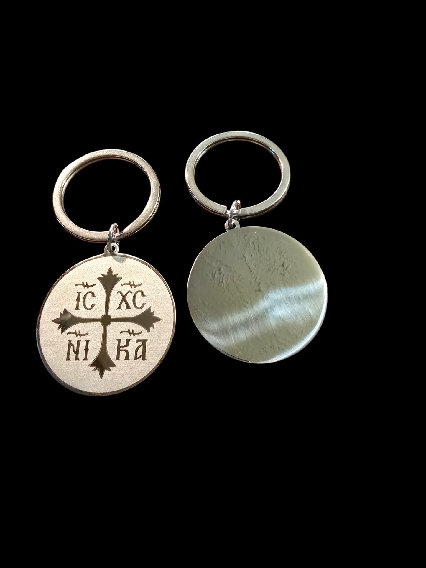 IC XC NIKA Christogram Medallion Metal Keychain – 35 mm (Silver, Gold, Black)