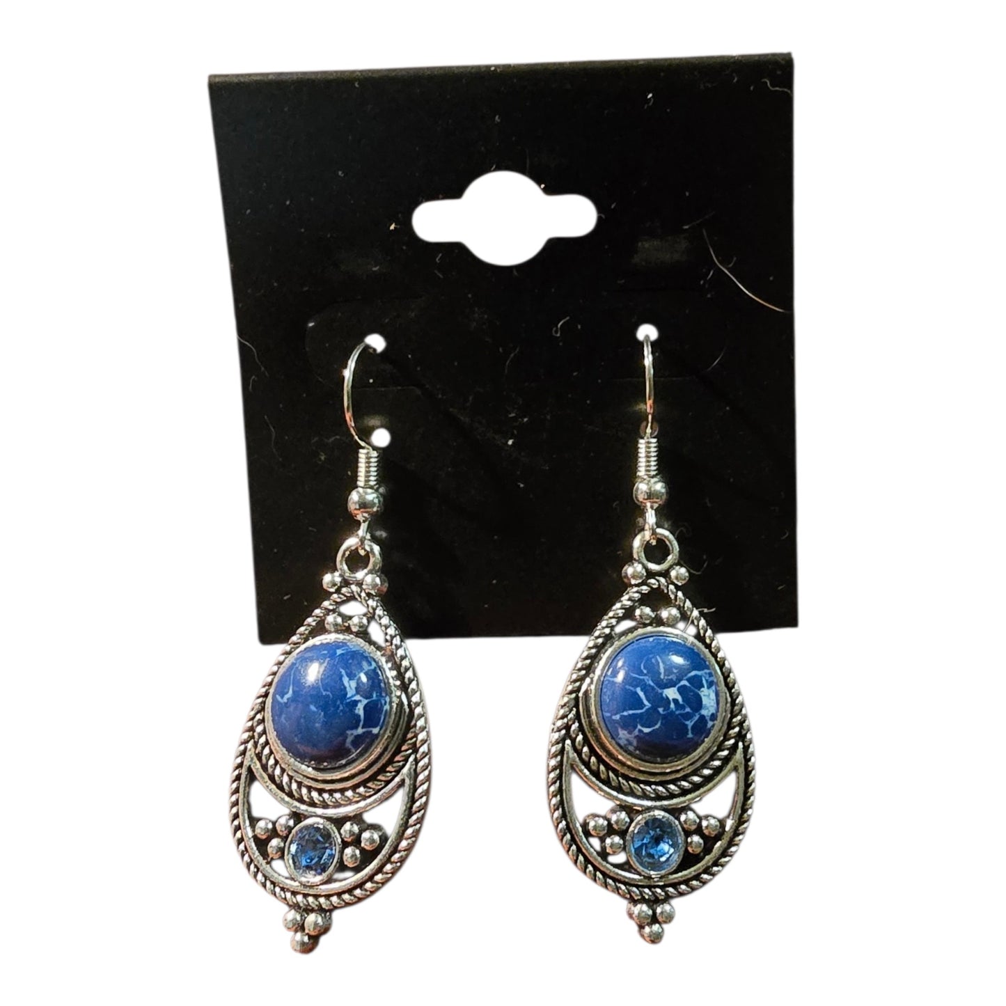 Antique Silver Filigree Gemstone Earrings – Assorted