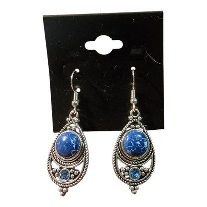 Antique Silver Filigree Gemstone Earrings – Assorted