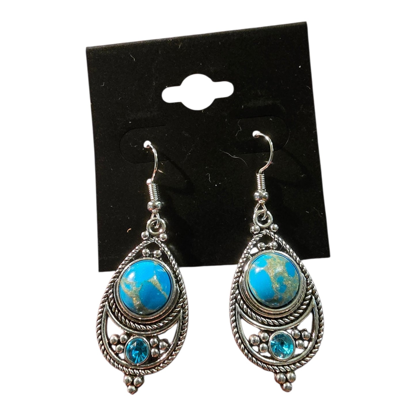 Antique Silver Filigree Gemstone Earrings – Assorted